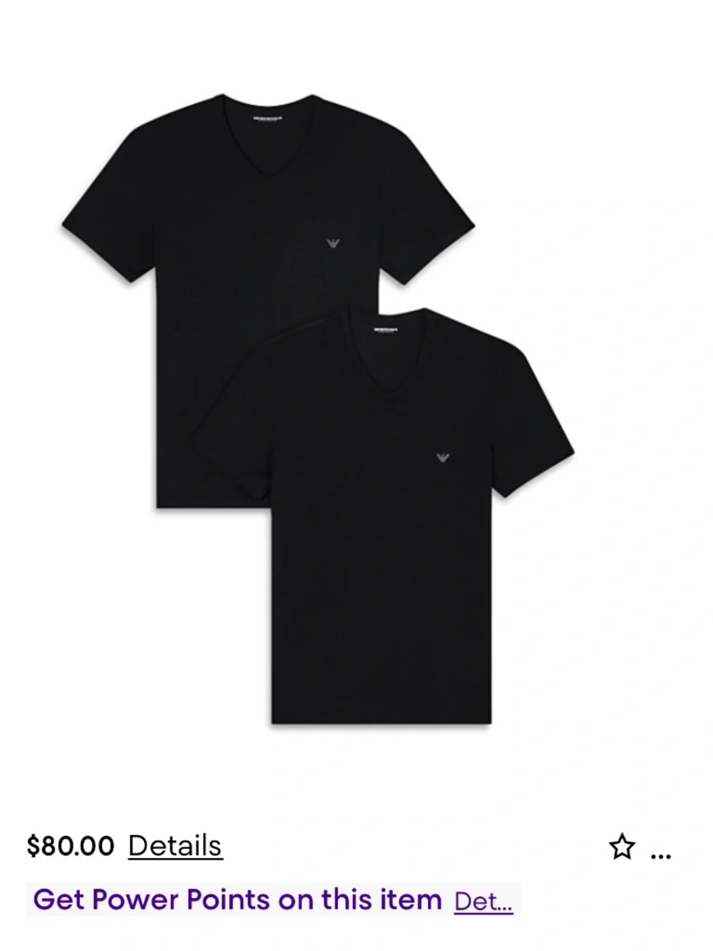 EMPORIO ARMANI cotton stretch jersey crew neck T-shirt 2 pack, NEW WITH TAGS